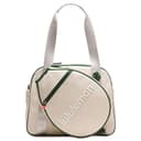 Lululemon Cotton And Canvas Gym Bag Small Unisex Ecru & Green