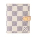 LOUIS VUITTON Damier Azur Canvas Card Holder Women's Beige & Light Purple