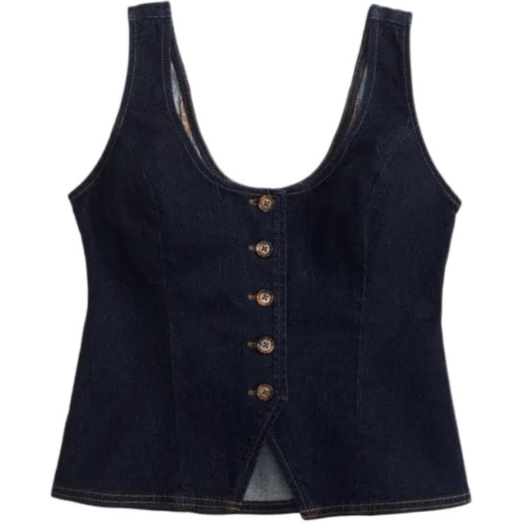 Abercrombie＆Fitch Tank Tops Women's Navy Blue Nipped In Waist